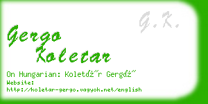 gergo koletar business card